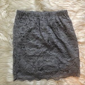 Xhilaration Grey Lace Mini Skirt Sz S